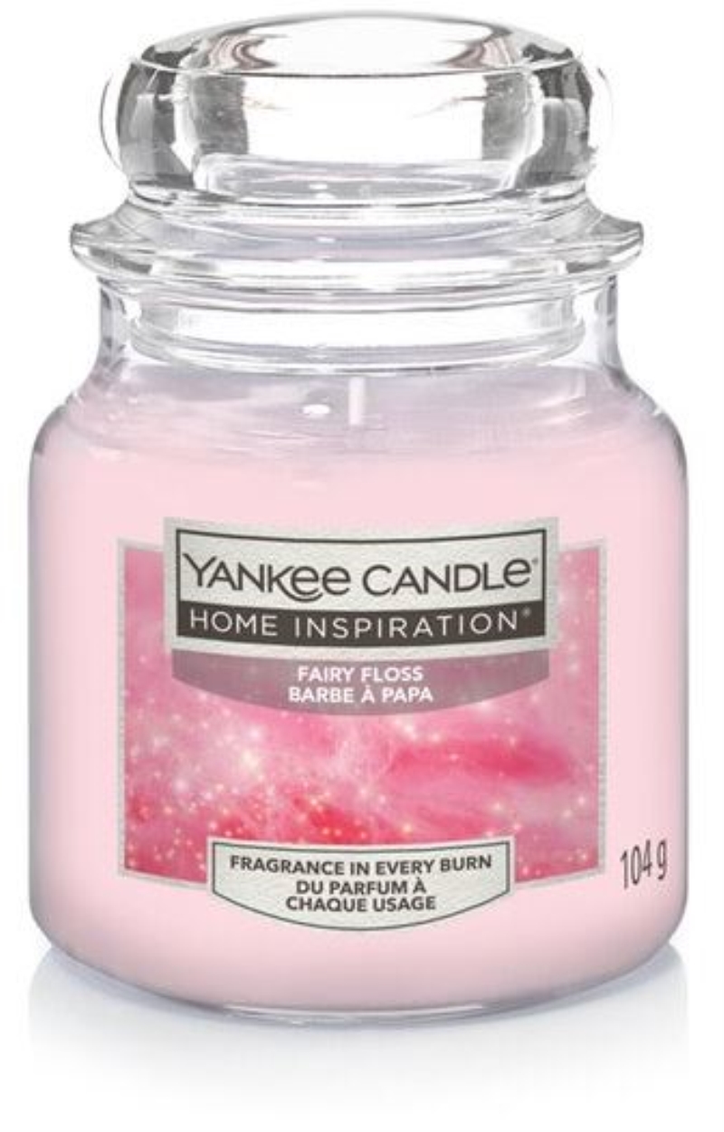 YANKEE CANDLE Yankee Candle Home Inspiration fragranza Fairy Floss (zucchero filato) candela piccola